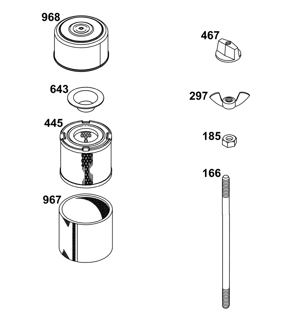 Air Cleaner Group Diagram and Parts List for 326431-3521-08 200000 - 399999 Briggs and Stratton Engine